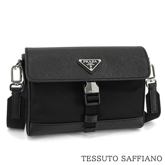 PRADA メンズ レディース ショルダーバッグ TESSUTO SAFFIANO 2VD053 2DMH NERO ブラック F0002