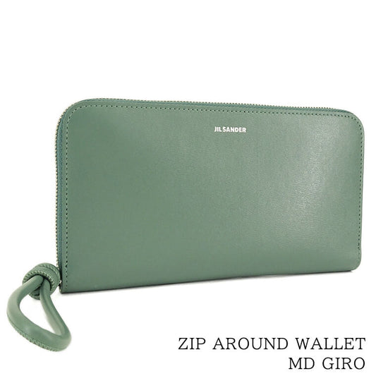 JIL SANDER レディース 長財布 ZIP AROUND WALLET MD GIRO J07UI0005 P5354 SEAWEED ダークグリーン 306