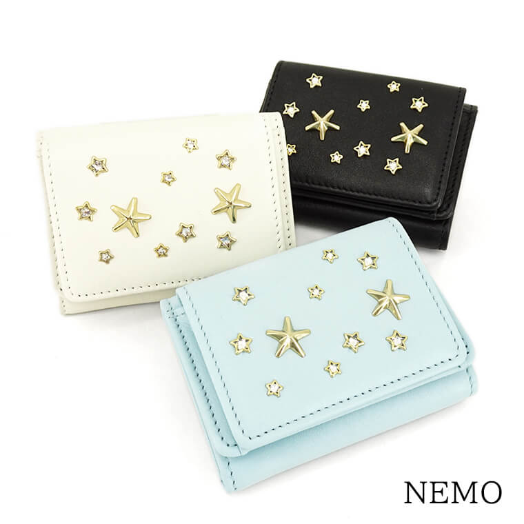 JIMMY CHOO レディース 3つ折り財布 NEMO CZN 3カラー