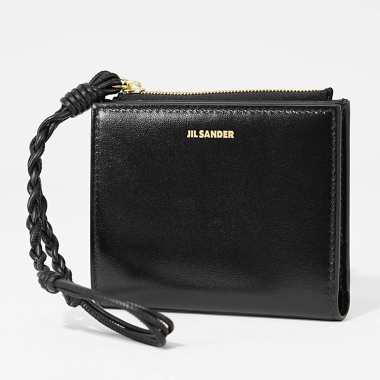 JIL SANDER レディース メンズ 2つ折り財布 MINI FRENCH WALLET TANGLE J10UI0003 P4841 BLACK ブラック 001