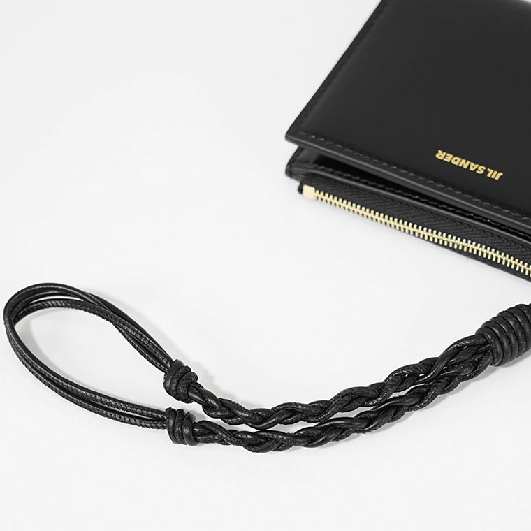 JIL SANDER レディース メンズ 2つ折り財布 MINI FRENCH WALLET TANGLE J10UI0003 P4841 BLACK ブラック 001