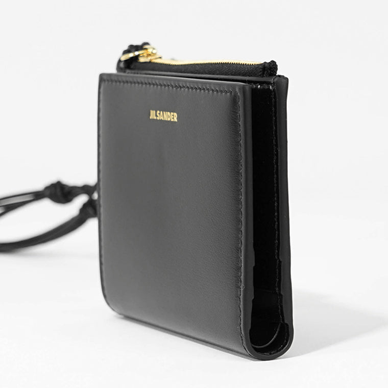 JIL SANDER レディース メンズ 2つ折り財布 MINI FRENCH WALLET TANGLE J10UI0003 P4841 BLACK ブラック 001