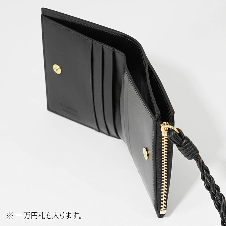 JIL SANDER レディース メンズ 2つ折り財布 MINI FRENCH WALLET TANGLE J10UI0003 P4841 BLACK ブラック 001