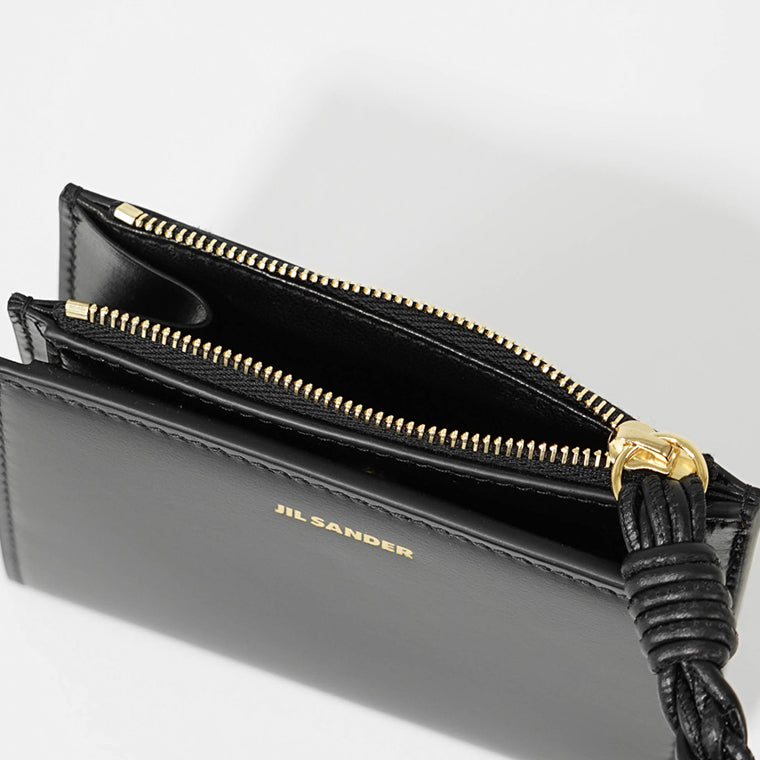 JIL SANDER レディース メンズ 2つ折り財布 MINI FRENCH WALLET TANGLE J10UI0003 P4841 BLACK ブラック 001