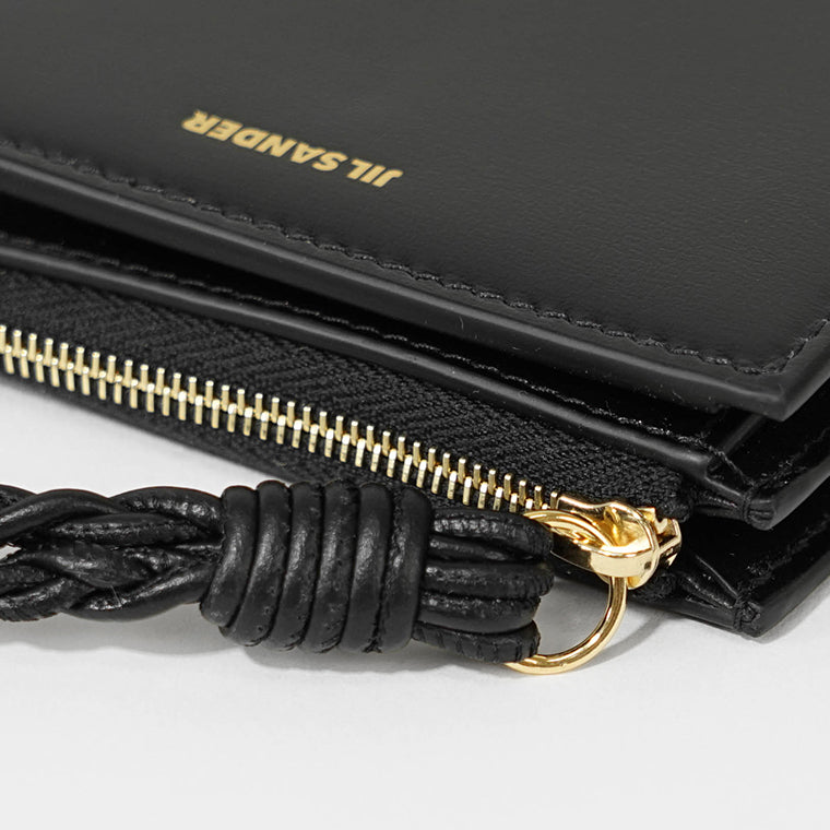 JIL SANDER レディース メンズ 2つ折り財布 MINI FRENCH WALLET TANGLE J10UI0003 P4841 BLACK ブラック 001
