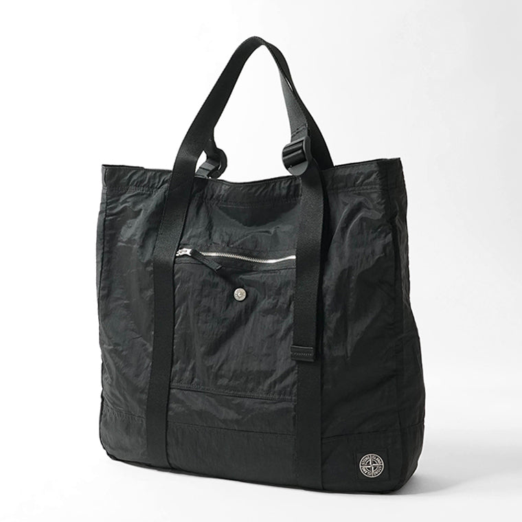 STONE ISLAND メンズ レディース トートバッグ COATED NYLON METAL IN ECONYL K2S159200013 S0251 ブラック V0029