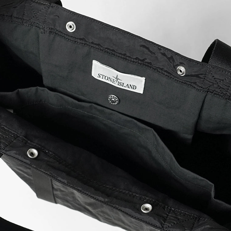 STONE ISLAND メンズ レディース トートバッグ COATED NYLON METAL IN ECONYL K2S159200013 S0251 ブラック V0029