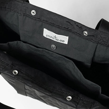 STONE ISLAND メンズ レディース トートバッグ COATED NYLON METAL IN ECONYL K2S159200013 S0251 ブラック V0029