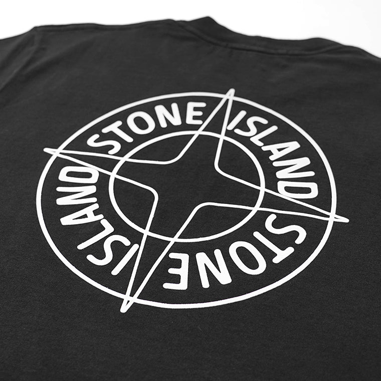 ストーンアイランド STONE ISLAND メンズ Tシャツ ブラック アイボリー