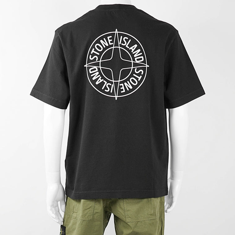 ストーンアイランド STONE ISLAND メンズ Tシャツ ブラック アイボリー