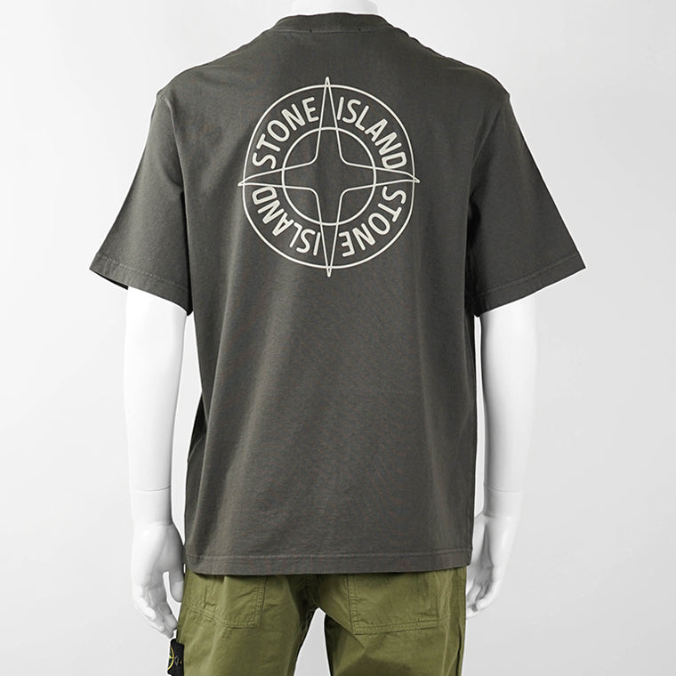 ストーンアイランド STONE ISLAND メンズ Tシャツ ブラック アイボリー