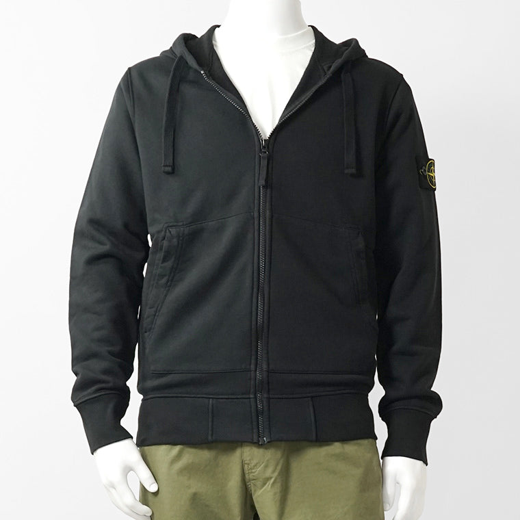 STONE ISLAND メンズ ジップアップパーカー ORGANIC COTTON FLEECE L1S156100061 S0051 ブラック V0029