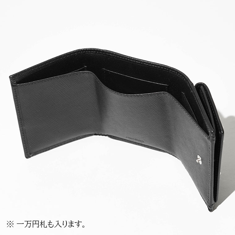 JIMMY CHOO メンズ 3つ折り財布 LEOX TLJ ブラック BLACK ANTIQUE SILVER
