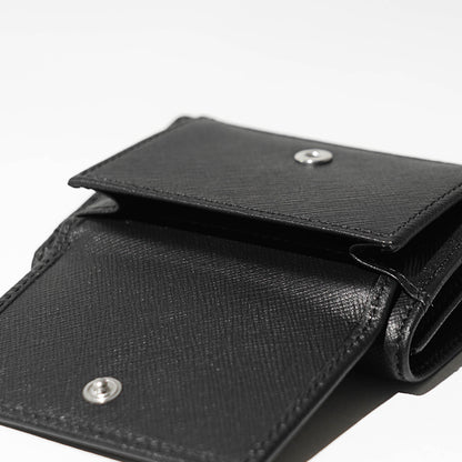 JIMMY CHOO メンズ 3つ折り財布 LEOX TLJ ブラック BLACK ANTIQUE SILVER