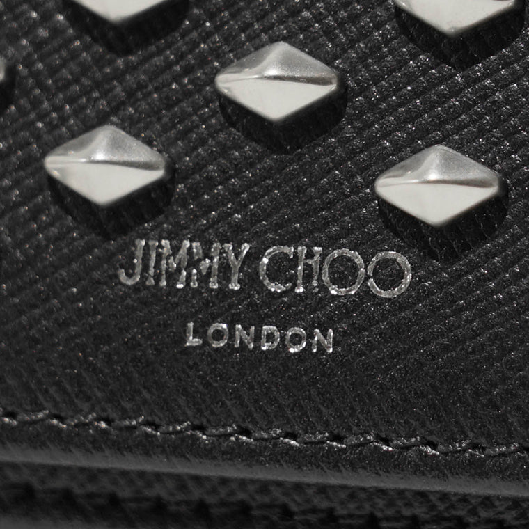 JIMMY CHOO メンズ 3つ折り財布 LEOX TLJ ブラック BLACK ANTIQUE SILVER