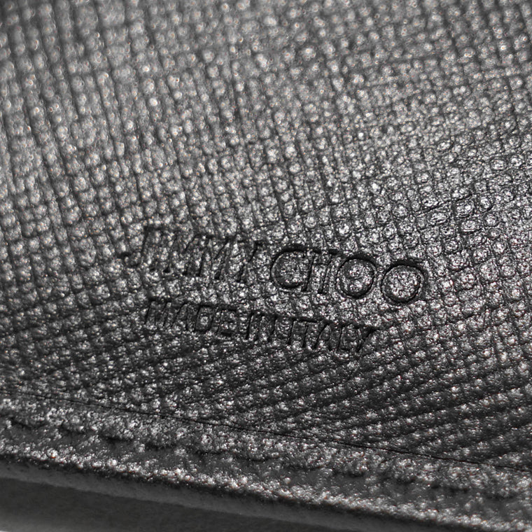 JIMMY CHOO メンズ 3つ折り財布 LEOX TLJ ブラック BLACK ANTIQUE SILVER