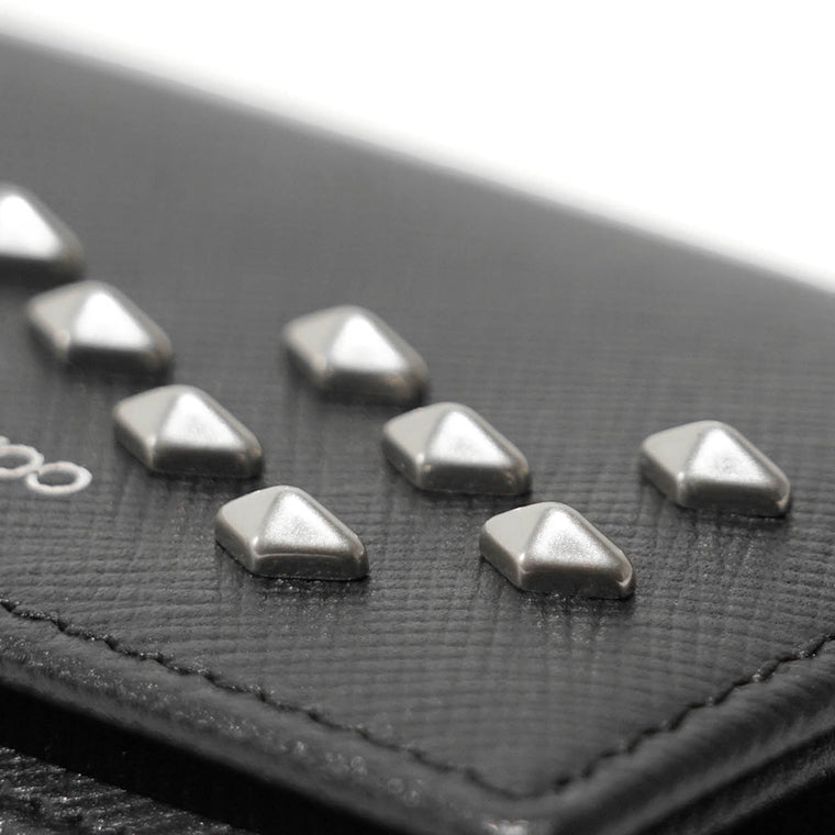 JIMMY CHOO メンズ 3つ折り財布 LEOX TLJ ブラック BLACK ANTIQUE SILVER