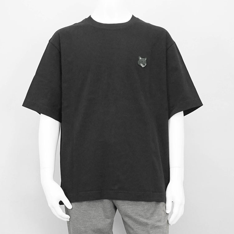 MAISON KITSUNE メンズ Tシャツ BOLD FOX HEAD PATCH OVERSIZE TEE SHIRT LM00107 KJ0119 BLACK ブラック P199