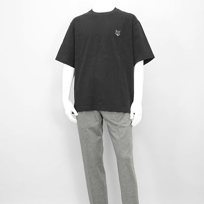 MAISON KITSUNE メンズ Tシャツ BOLD FOX HEAD PATCH OVERSIZE TEE SHIRT LM00107 KJ0119 BLACK ブラック P199