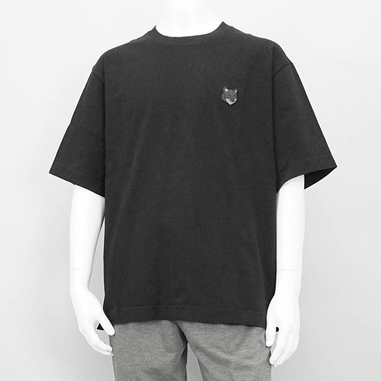 MAISON KITSUNE メンズ Tシャツ BOLD FOX HEAD PATCH OVERSIZE TEE SHIRT LM00107 KJ0119 BLACK ブラック P199