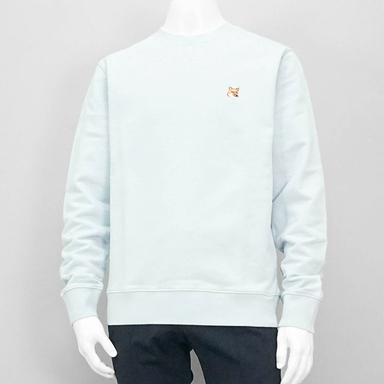 MAISON KITSUNE メンズ スウェットシャツ FOX HEAD PATCH REGULAR SWEATSHIRT LM00301 KM0001 CIRRUS BLUE シーラスブルー 0072