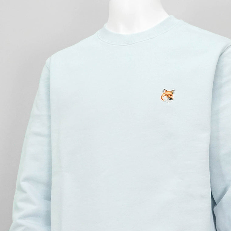 MAISON KITSUNE メンズ スウェットシャツ FOX HEAD PATCH REGULAR SWEATSHIRT LM00301 KM0001 CIRRUS BLUE シーラスブルー 0072