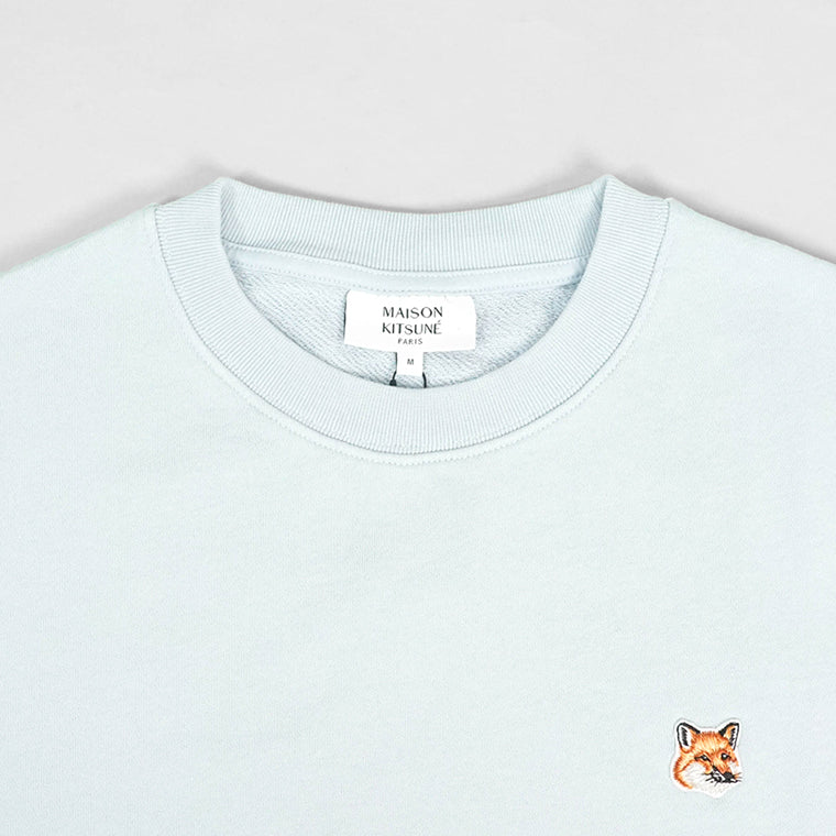 MAISON KITSUNE メンズ スウェットシャツ FOX HEAD PATCH REGULAR SWEATSHIRT LM00301 KM0001 CIRRUS BLUE シーラスブルー 0072