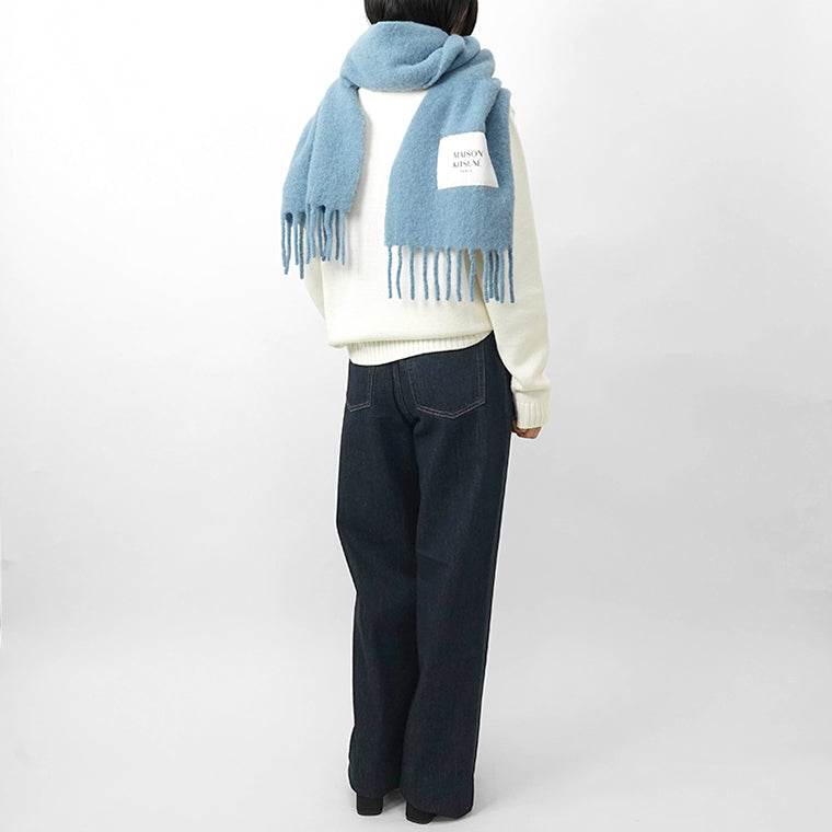MAISON KITSUNE レディース メンズ マフラー ALPACA SCARF LM06206 WA0022 POWDER BLUE ブルー 0331