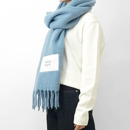 MAISON KITSUNE レディース メンズ マフラー ALPACA SCARF LM06206 WA0022 POWDER BLUE ブルー 0331