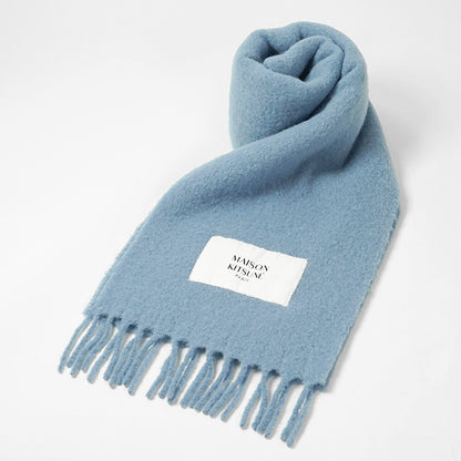 MAISON KITSUNE レディース メンズ マフラー ALPACA SCARF LM06206 WA0022 POWDER BLUE ブルー 0331