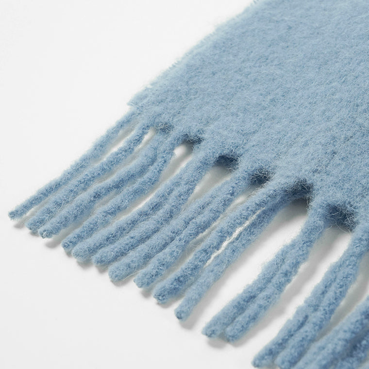 MAISON KITSUNE メンズ レディース マフラー ALPACA SCARF LM06206 WA0022 POWDER BLUE ブルー 0331