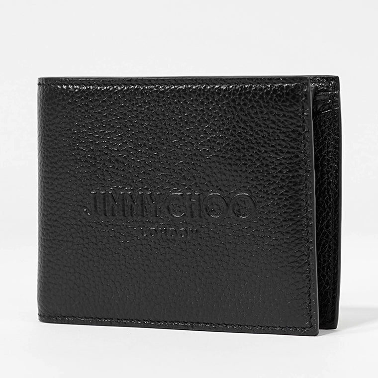JIMMY CHOO メンズ 2つ折り財布 LUKA LDA ブラック BLACK GUNMETAL