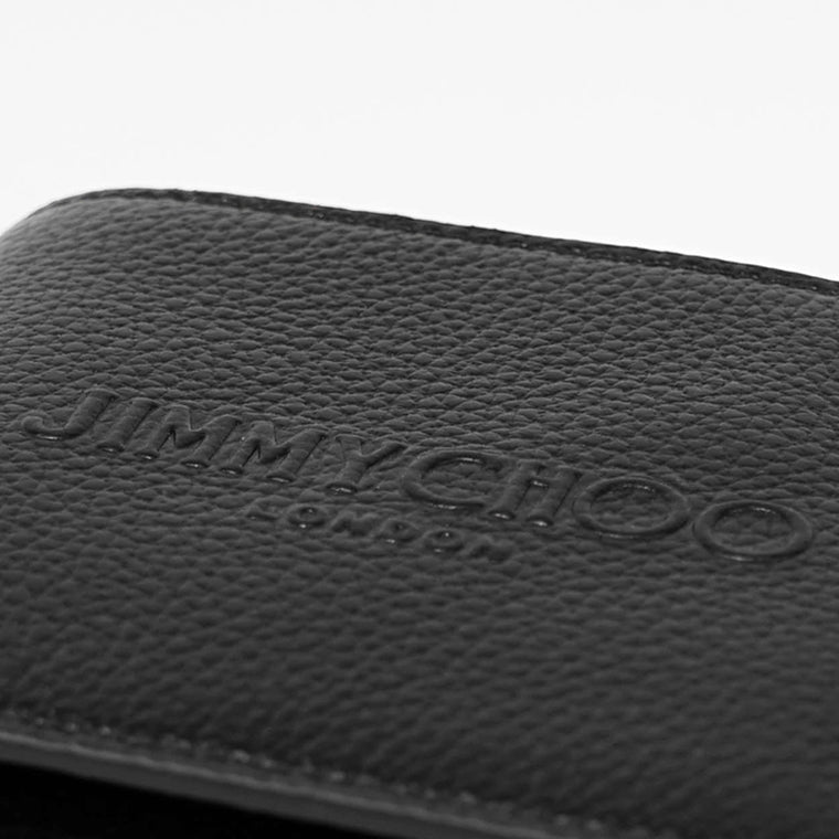 JIMMY CHOO メンズ 2つ折り財布 LUKA LDA ブラック BLACK GUNMETAL