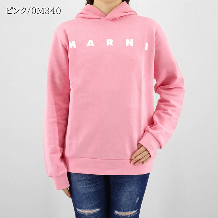 MARNI ホワイト ピンク フード付きパーカー マルニ MARNI KIDS キッズ パーカー ブラック ホワイト ピンク