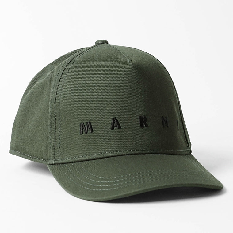 Marni オリーブグリーン キャップ Lサイズ ディープグリーン オーガニックギャバジン製ベースボールキャップ