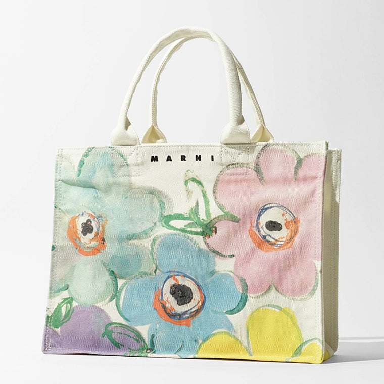 【2026SS SUMMER SALE】MARNI KIDS キッズ トートバッグ MW110F DESERT FLOWER BAG M01822 M00WP クリーム マルチ 0M115