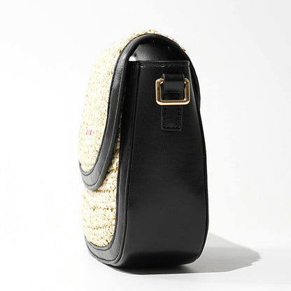 MARNI KIDS キッズ ショルダーバッグ MW113F RAFFIA EFFECT SMILE BAG M01828 M00WR ブラック 0M900