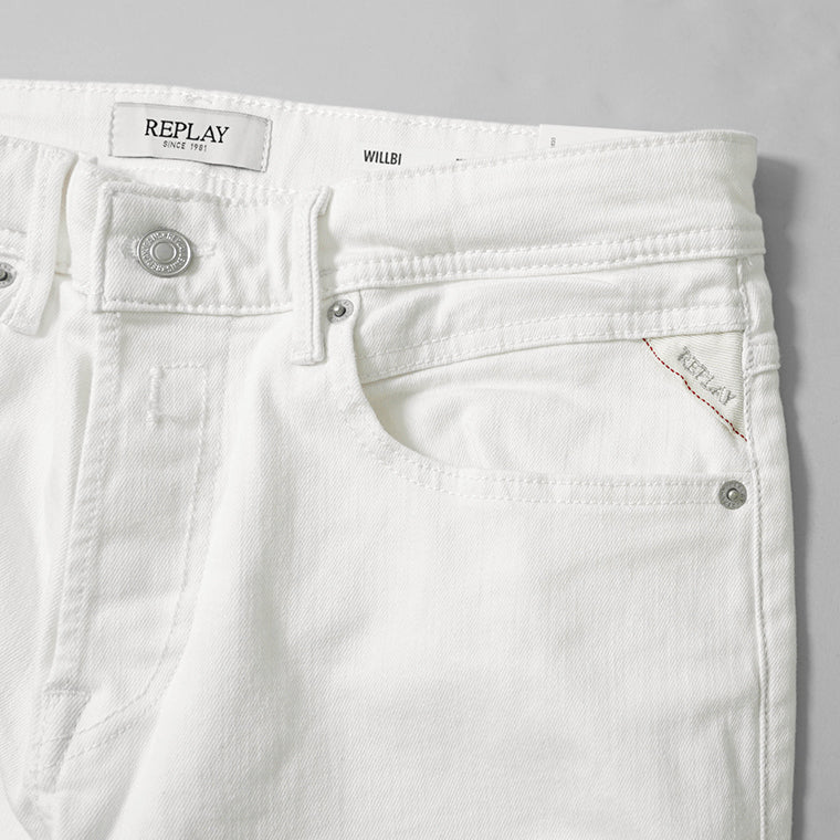 【SUMMER FINAL SALE】 REPLAY メンズ ジーンズ WILLBI M1008 8488781 ホワイト 001