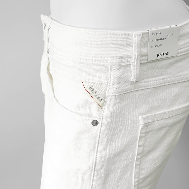 【SUMMER FINAL SALE】 REPLAY メンズ ジーンズ WILLBI M1008 8488781 ホワイト 001