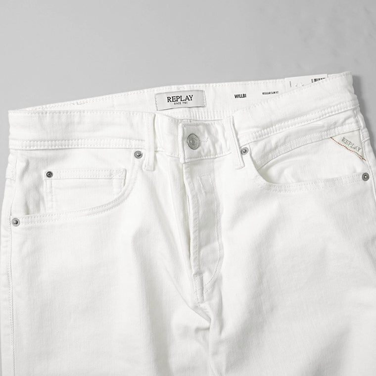 【SUMMER FINAL SALE】 REPLAY メンズ ジーンズ WILLBI M1008 8488781 ホワイト 001