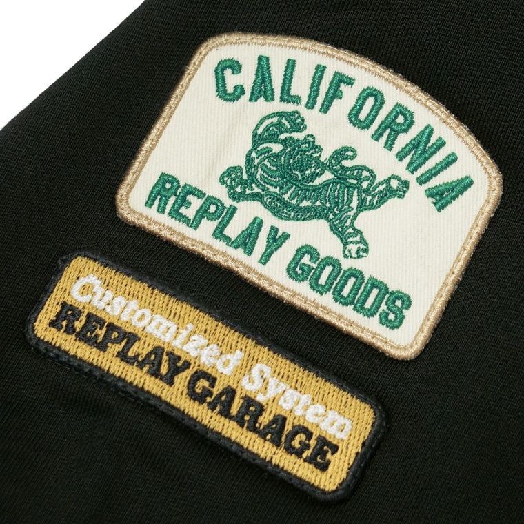 REPLAY メンズ スウェットシャツ BRUSHED COTTON PATCH SWEATSHIRT M13LR 7242NW ブラック 098