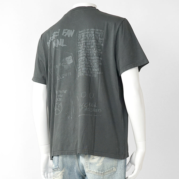 OUR LEGACY メンズ Tシャツ BOX T-SHIRT M2266BA ウォッシュグレー ANGRY FAN MAIL PRINT