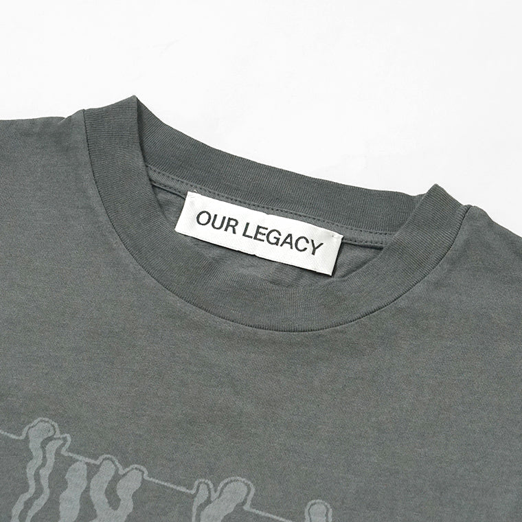 OUR LEGACY メンズ Tシャツ BOX T-SHIRT M2266BA ウォッシュグレー ANGRY FAN MAIL PRINT