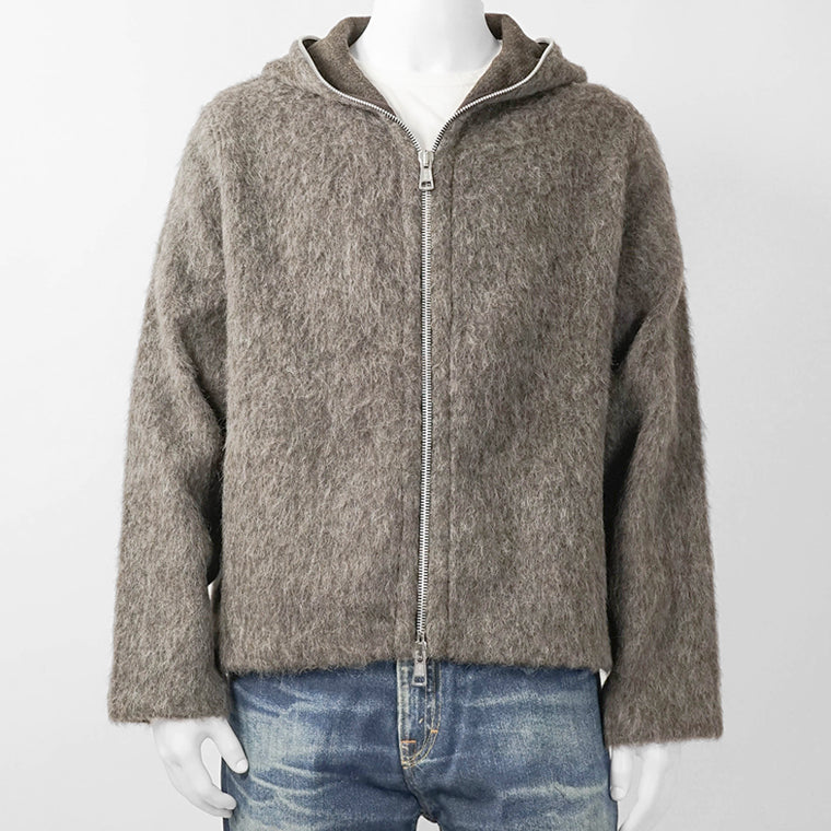 OUR LEGACY メンズ ジップアップパーカー FULL ZIP HOOD M2266FM モレグレー MOLE GREY HAIRY WOOL