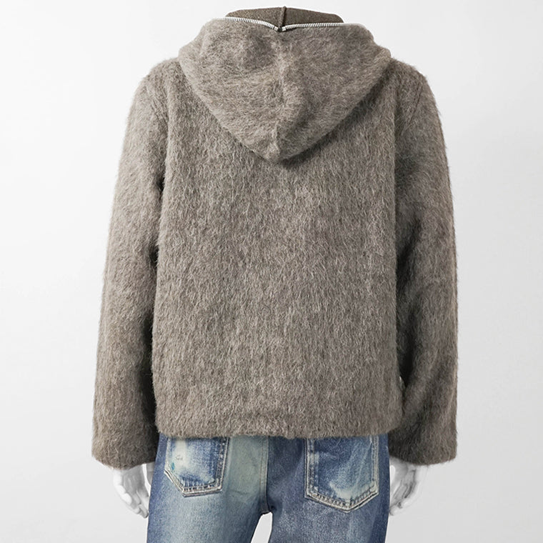 OUR LEGACY メンズ ジップアップパーカー FULL ZIP HOOD M2266FM モレグレー MOLE GREY HAIRY WOOL