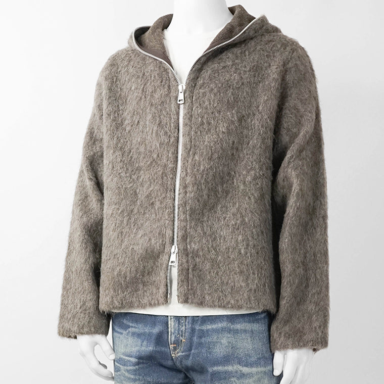 OUR LEGACY メンズ ジップアップパーカー FULL ZIP HOOD M2266FM モレグレー MOLE GREY HAIRY WOOL