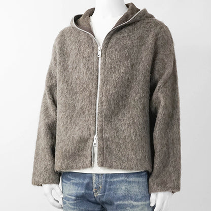 OUR LEGACY メンズ ジップアップパーカー FULL ZIP HOOD M2266FM モレグレー MOLE GREY HAIRY WOOL