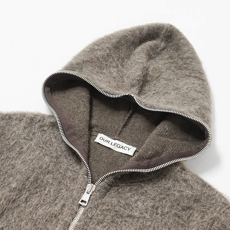 OUR LEGACY メンズ ジップアップパーカー FULL ZIP HOOD M2266FM モレグレー MOLE GREY HAIRY WOOL