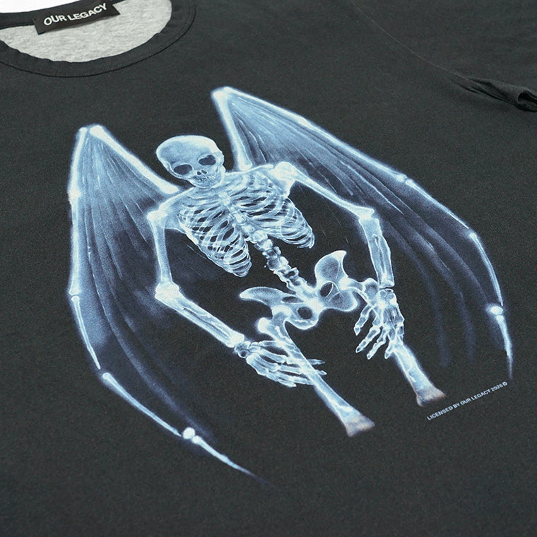 OUR LEGACY メンズ Tシャツ NEW BOX T-SHIRT M2266NF ブラック FALLEN ANGEL PRINT