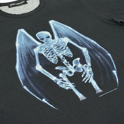 OUR LEGACY メンズ Tシャツ NEW BOX T-SHIRT M2266NF ブラック FALLEN ANGEL PRINT